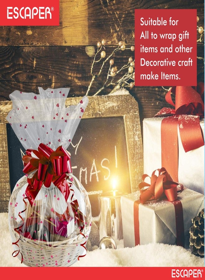 ESCAPER أوراق تغليف الهدايا من إسكيبر، أوراق سيلوفان شفافة متعددة الاستخدامات بتصميم قلب بلاستيكي (26 × 19 بوصة) لتغليف الهدايا، والسلال، وتغليف باقات الزهور، والأعمال اليدوية، والمهرجانات (ألوان متنوعة شفافة، 10 قطع) - Image 4